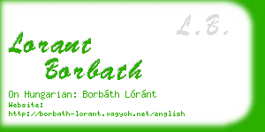 lorant borbath business card