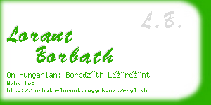 lorant borbath business card